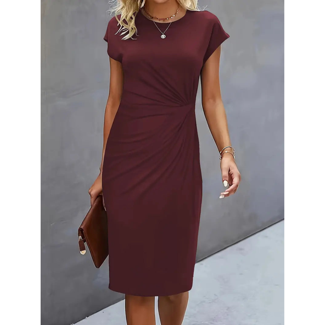 Zwergini-Mode | Damen Taillenakzent Stil Kleid Kurzärmlich