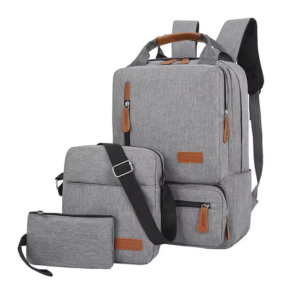 Herren 3-teiliger Rucksack-Set, wasserdicht, Laptop & Reise