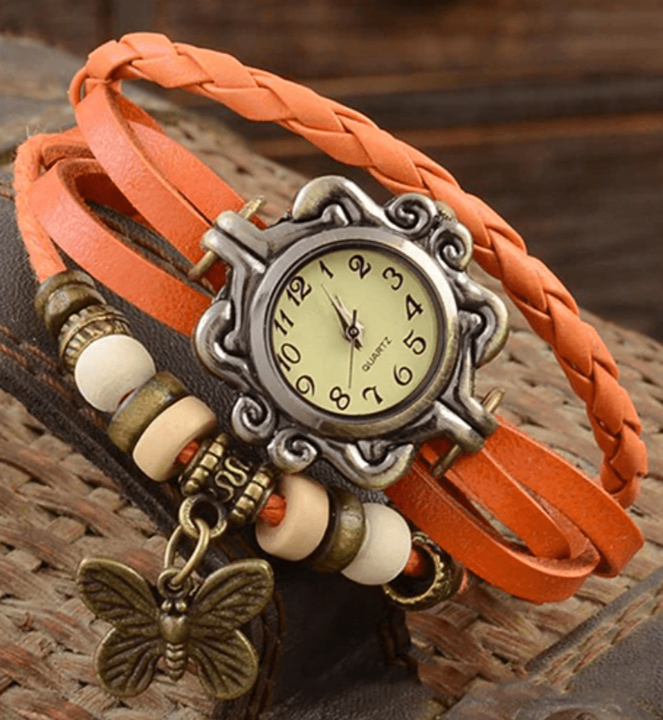 Zwergini-Mode – Damen-Accessoire-Uhr mit Vintage-Blumenarmband