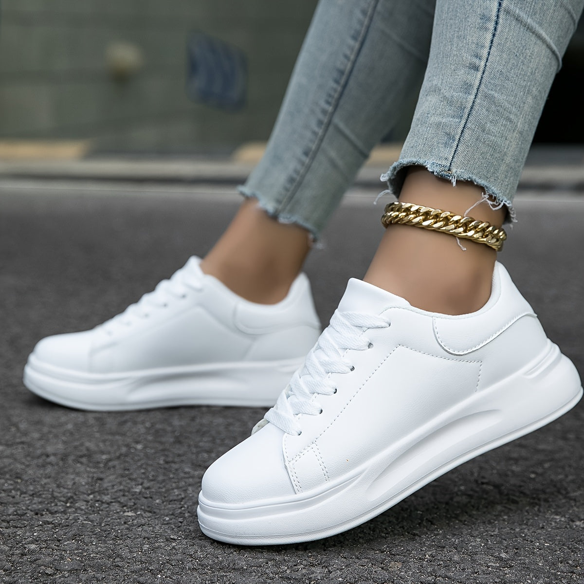 Zwergini-Mode | Damen Weiße Sneakers Casual