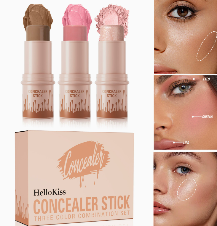 3-in-1 Kontur-Stick-Set: Highlighter, Kontur und Rouge