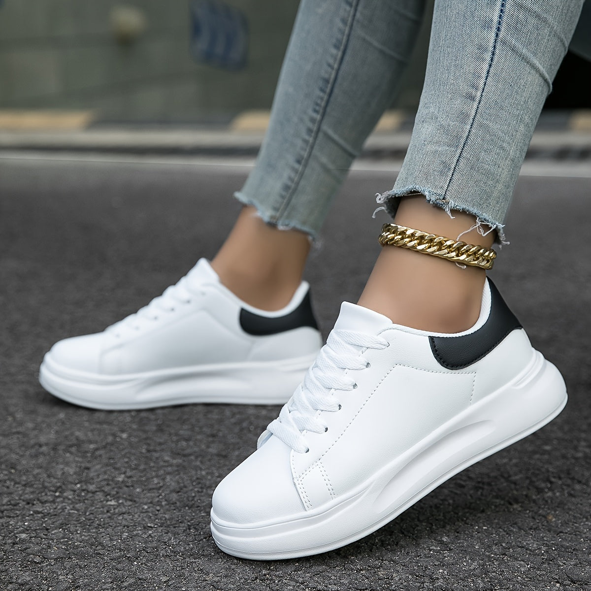 Zwergini-Mode | Damen Weiße Sneakers Casual
