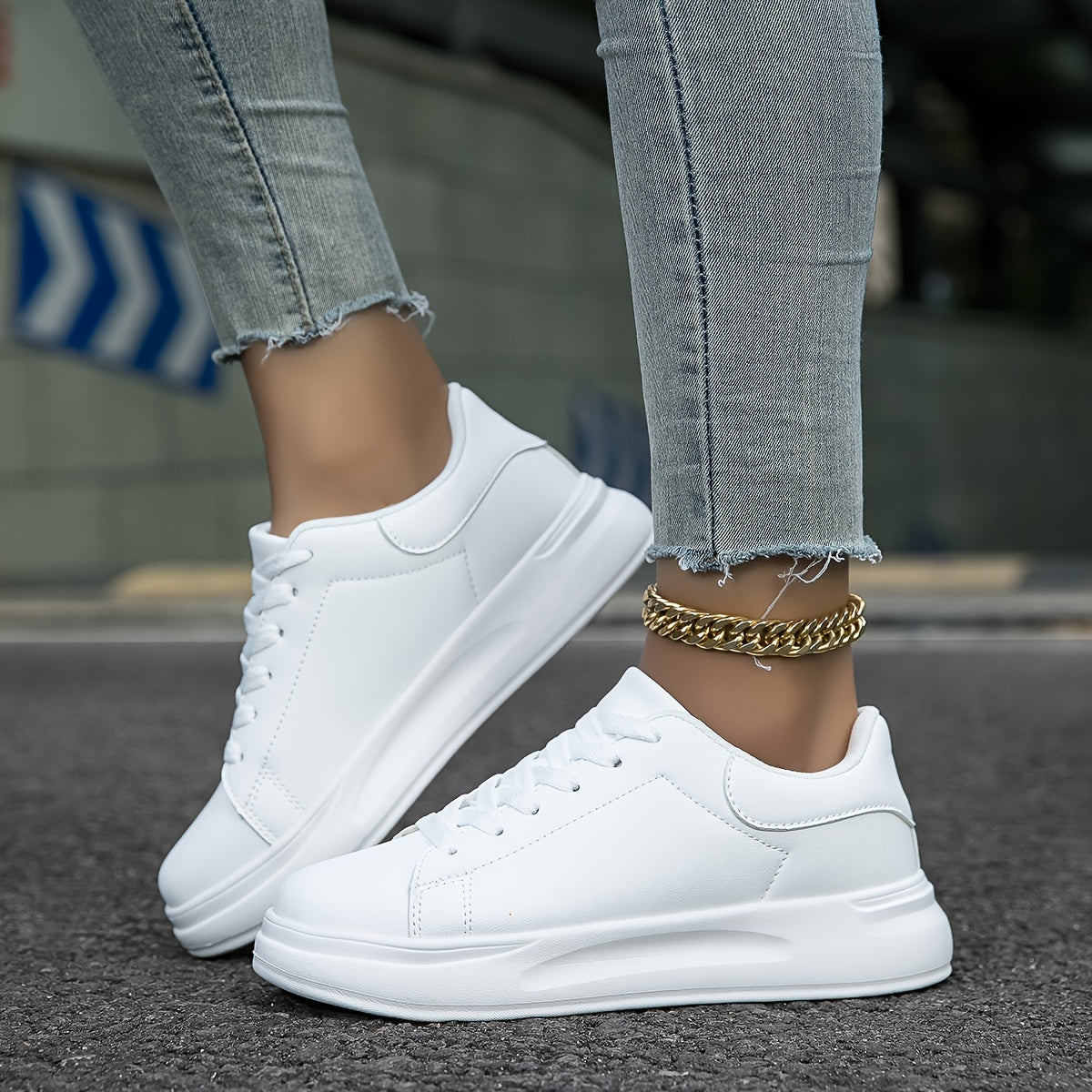 Zwergini-Mode | Damen Weiße Sneakers Casual