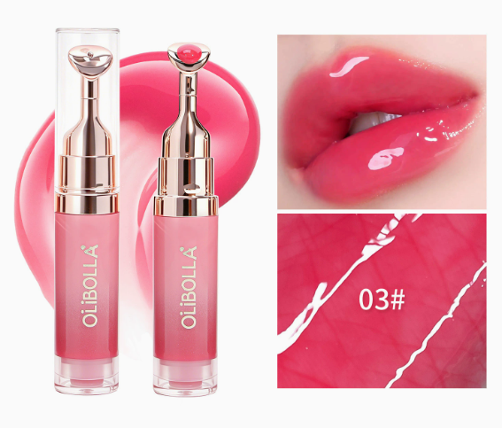 Plumping Lipgloss mit kühlender Metallspitze, Spiegelglanz