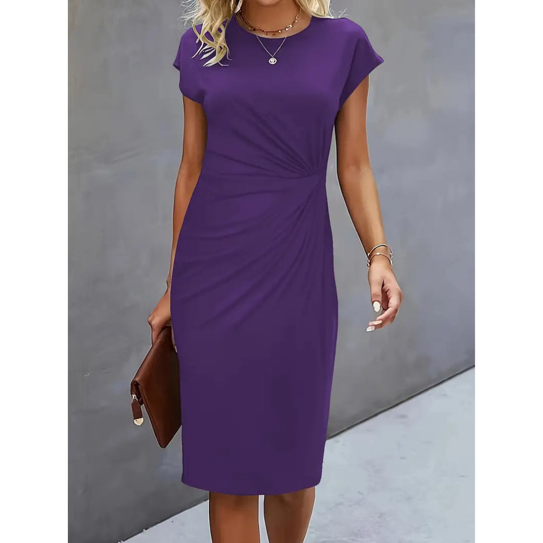 Zwergini-Mode | Damen Taillenakzent Stil Kleid Kurzärmlich