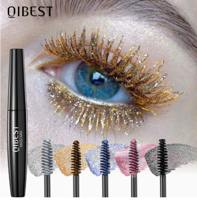Glitzer-Mascara als Topcoat für Wimpern, wasserfest