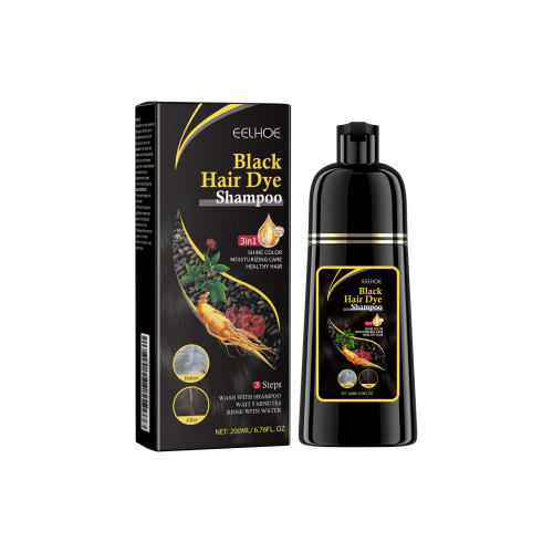 Schwarzes Kräuter-Farbshampoo mit Ginseng und Reishi