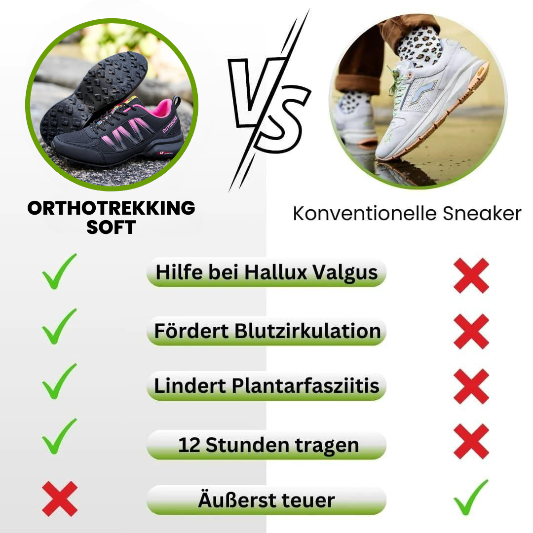 OrthoTrekking Soft - extrem bequeme & schmerzlindernde Trekking u.- Wanderschuhe - UltraSoft - Sonderaktion 1+1 Gratis