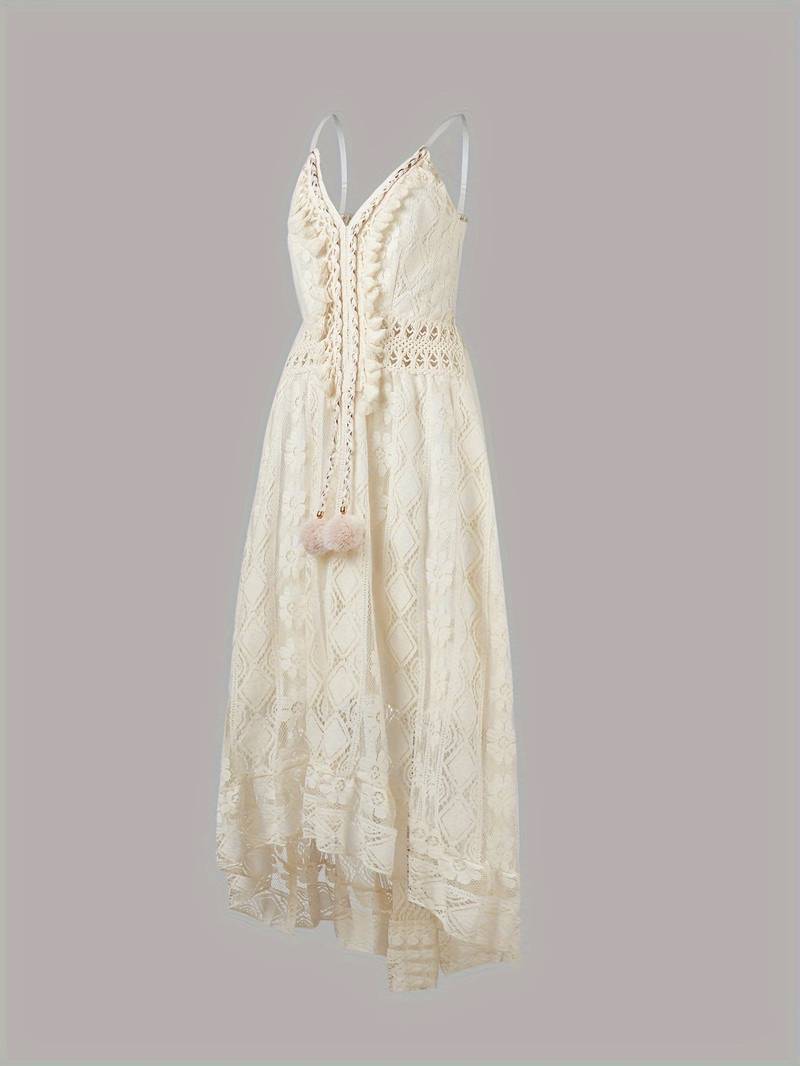 Zwergini-Mode – boho-maxi-sommerkleid mit spaghettiträgern und v-ausschnitt