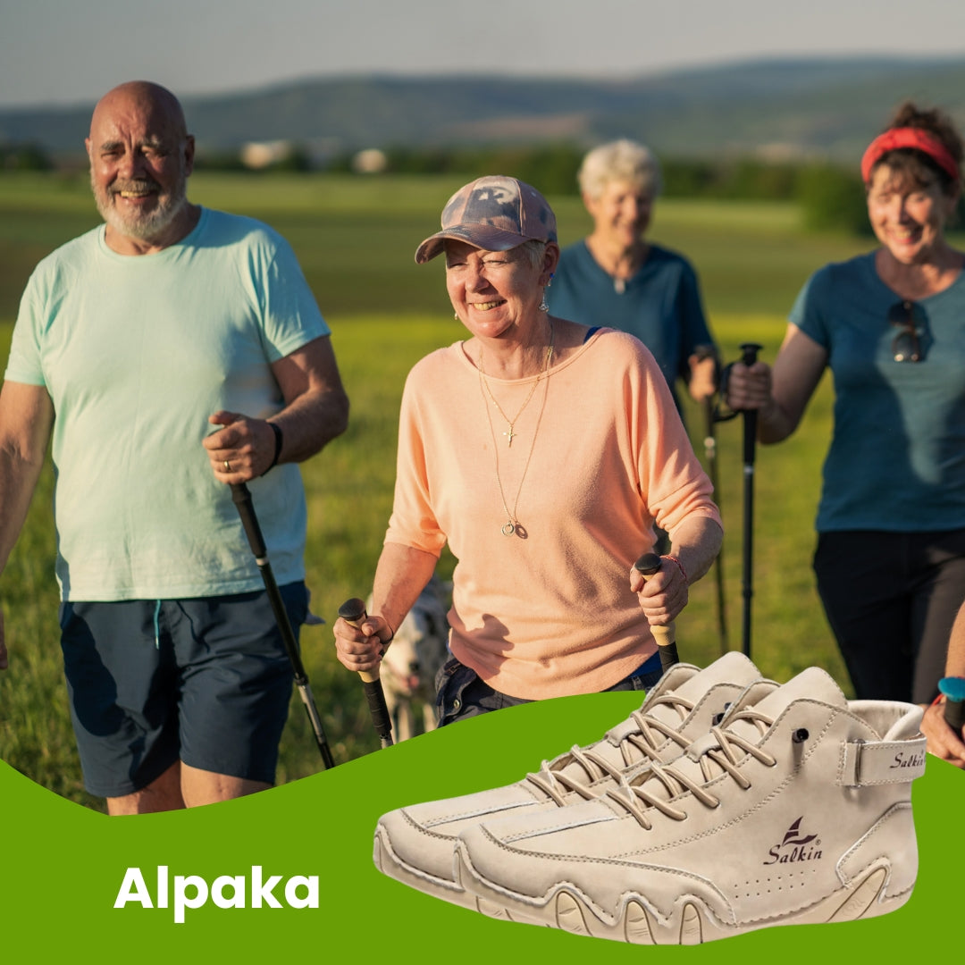 Alpaka - orthopädische, wasserdichte & rutschfeste Leder-Barfußschuhe für sicheres, gelenkschonendes Gehen für Senioren
