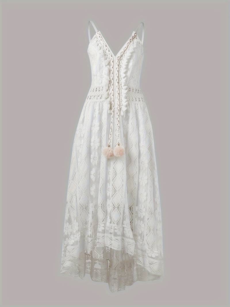 Zwergini-Mode – boho-maxi-sommerkleid mit spaghettiträgern und v-ausschnitt
