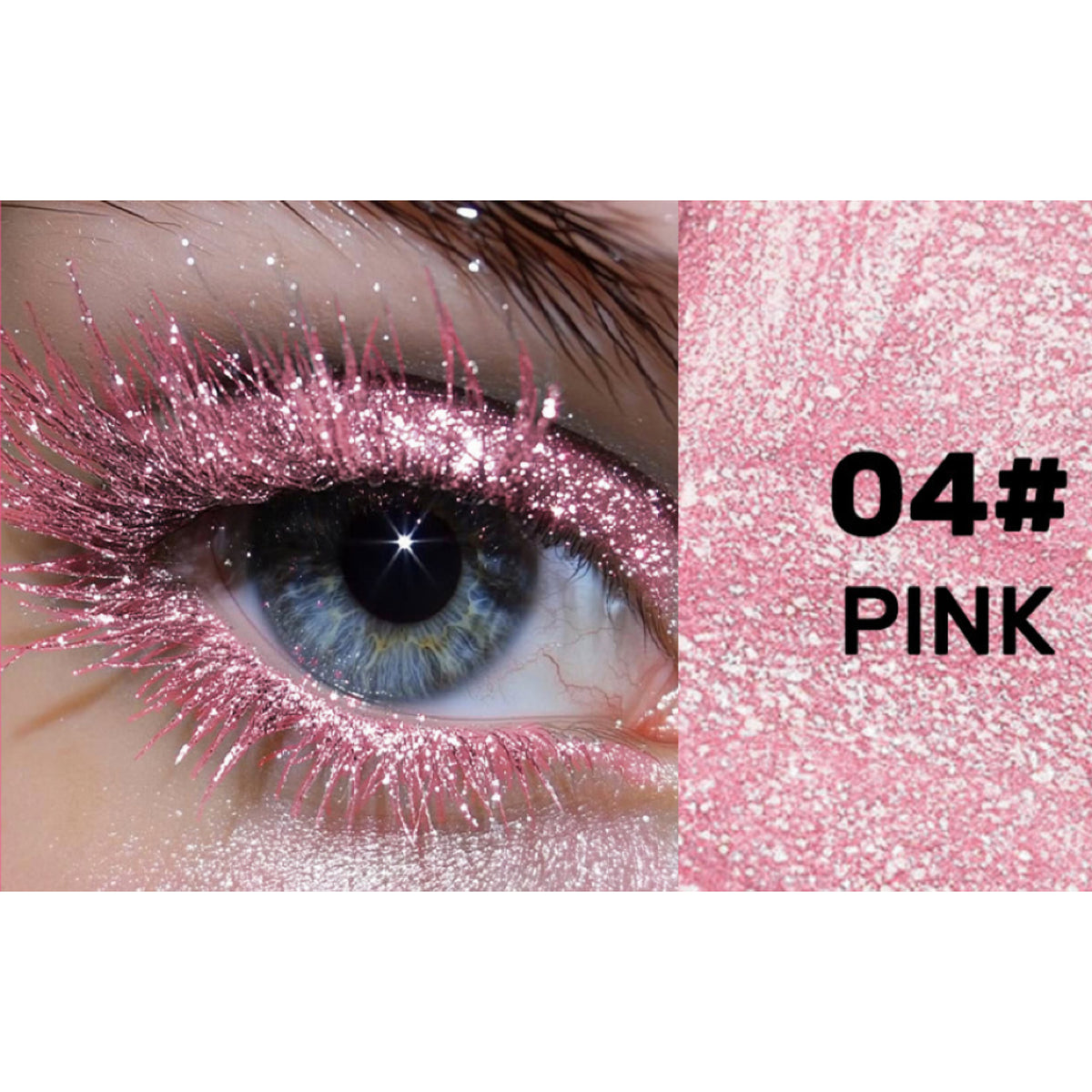 Glitzer-Mascara als Topcoat für Wimpern, wasserfest