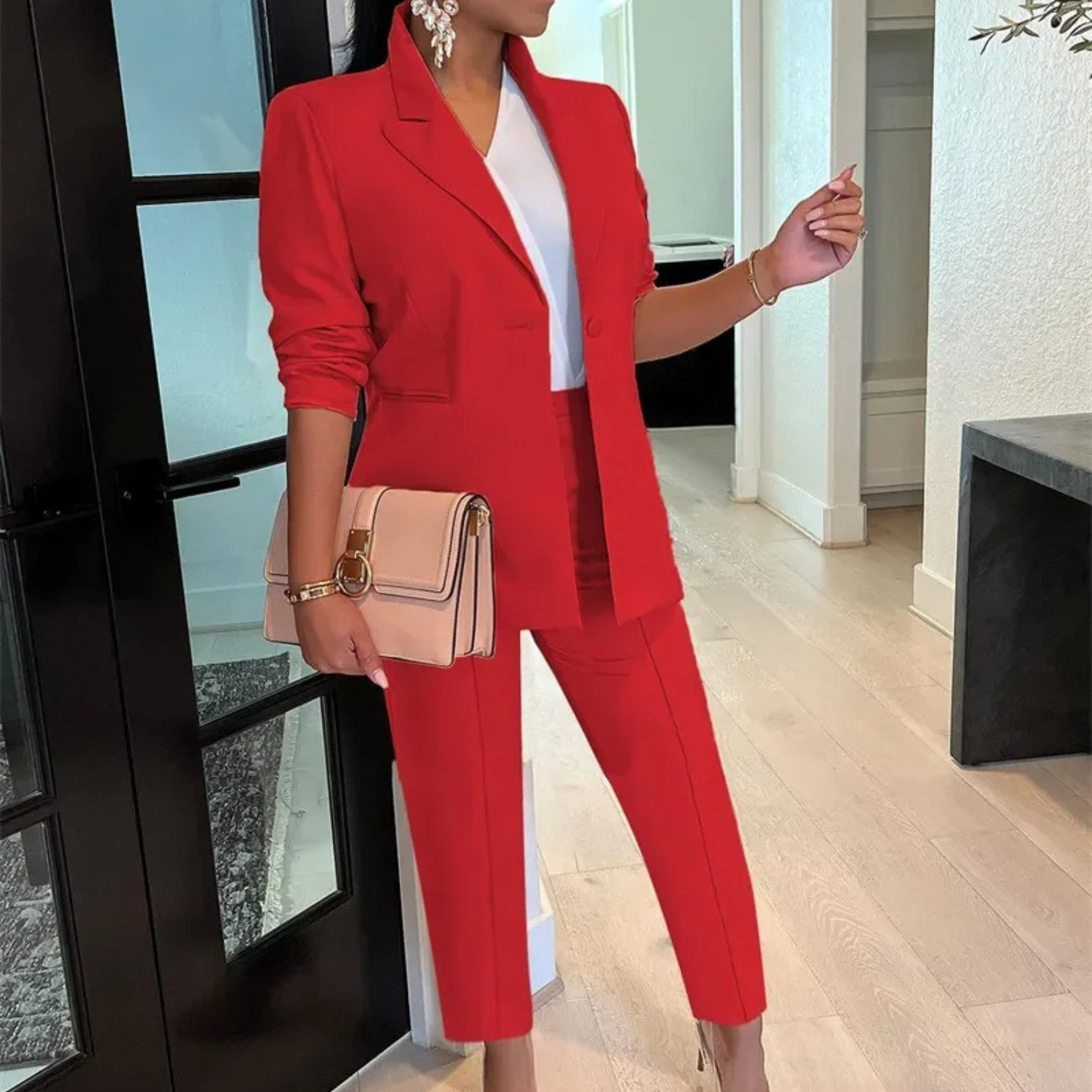 Zwergini-Mode - Schicke Herbst Bürostil Blazer und Hosen Set für Frauen