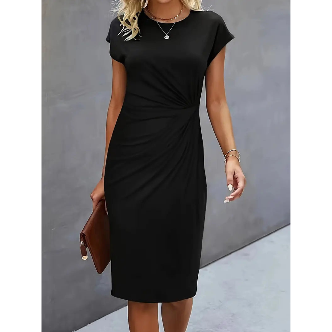 Zwergini-Mode | Damen Taillenakzent Stil Kleid Kurzärmlich