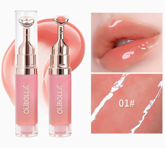 Plumping Lipgloss mit kühlender Metallspitze, Spiegelglanz