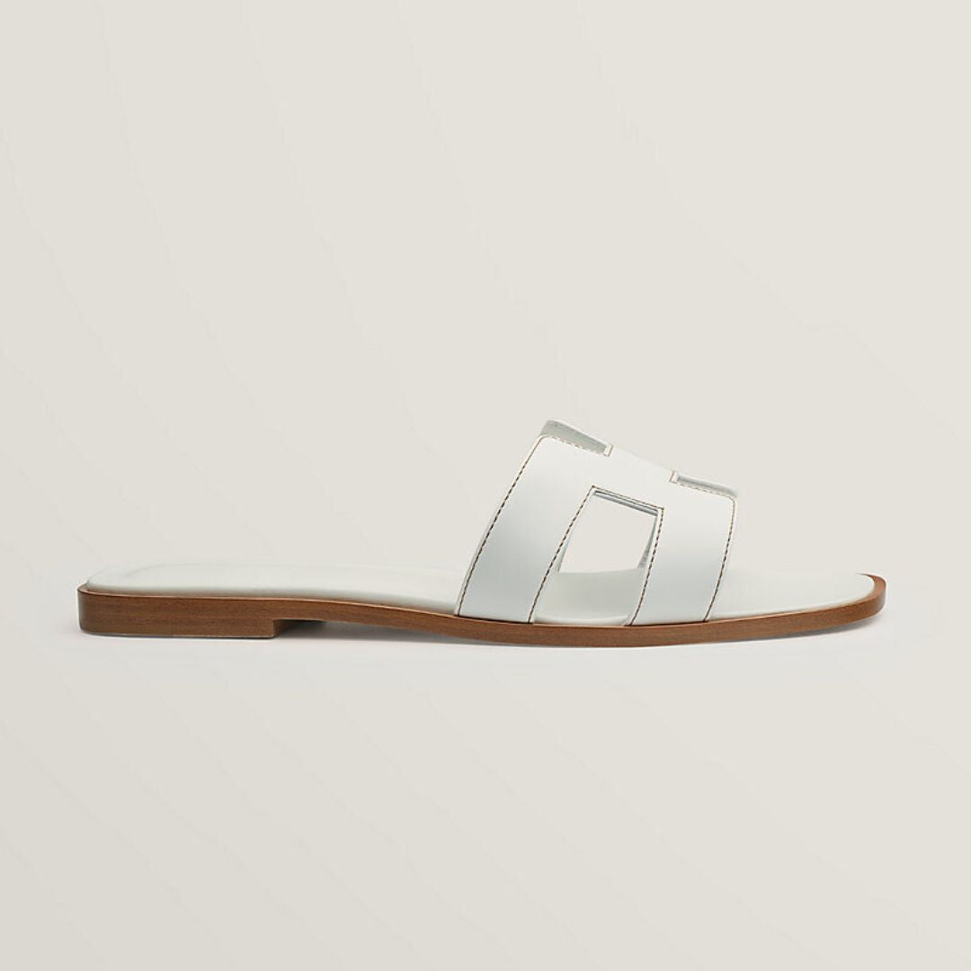 Ledersandalen flach, mit Cut-Out Riemen, sommerlich & bequem