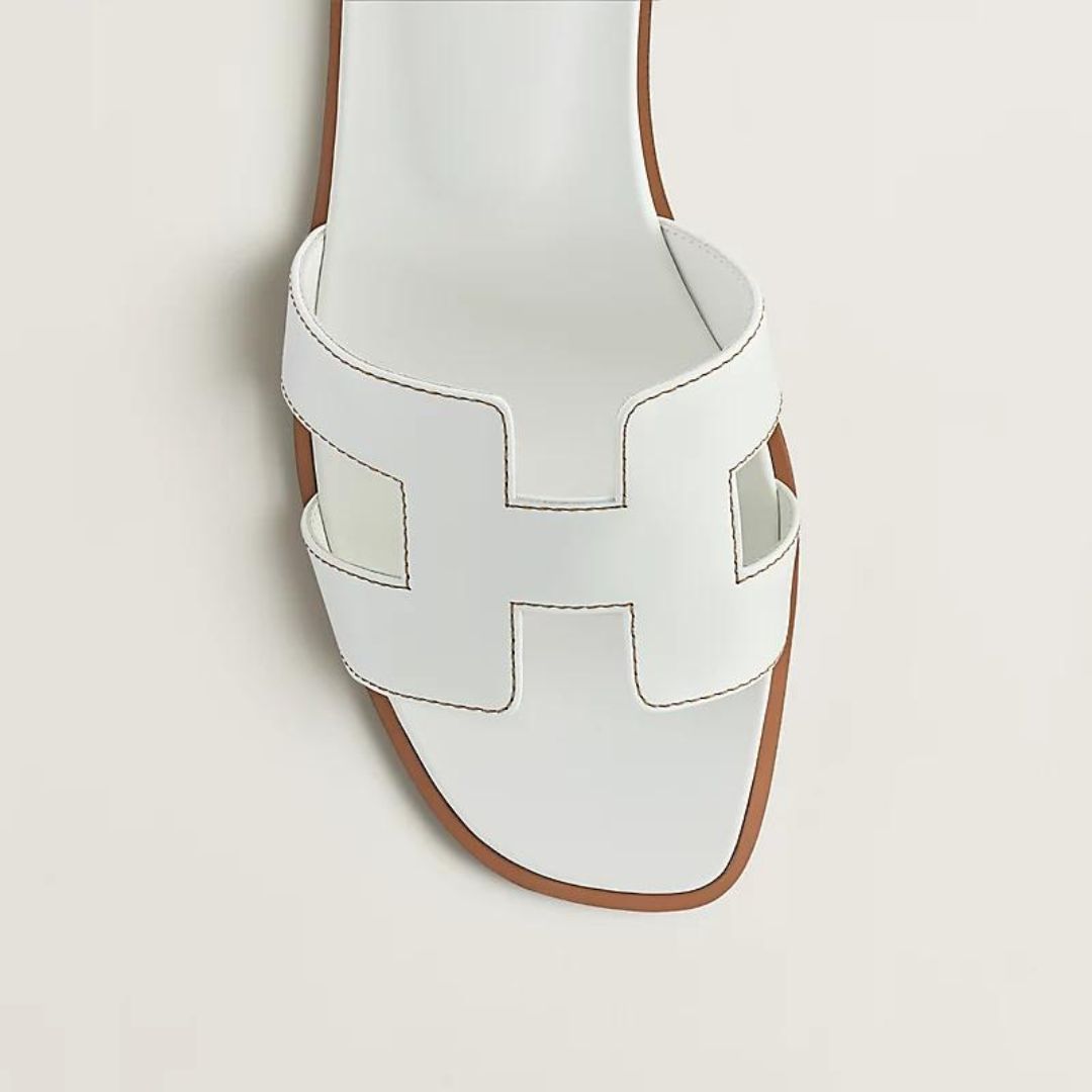 Ledersandalen flach, mit Cut-Out Riemen, sommerlich & bequem