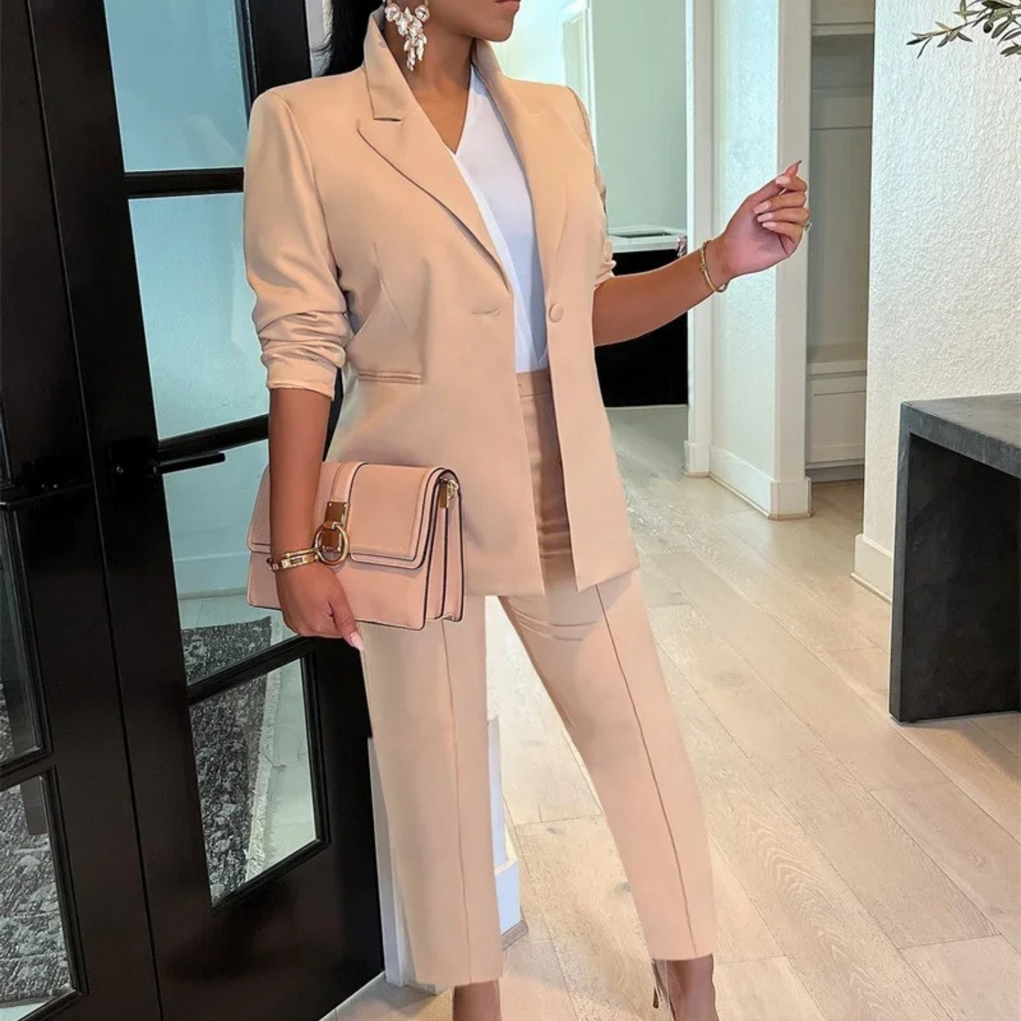 Zwergini-Mode - Schicke Herbst Bürostil Blazer und Hosen Set für Frauen