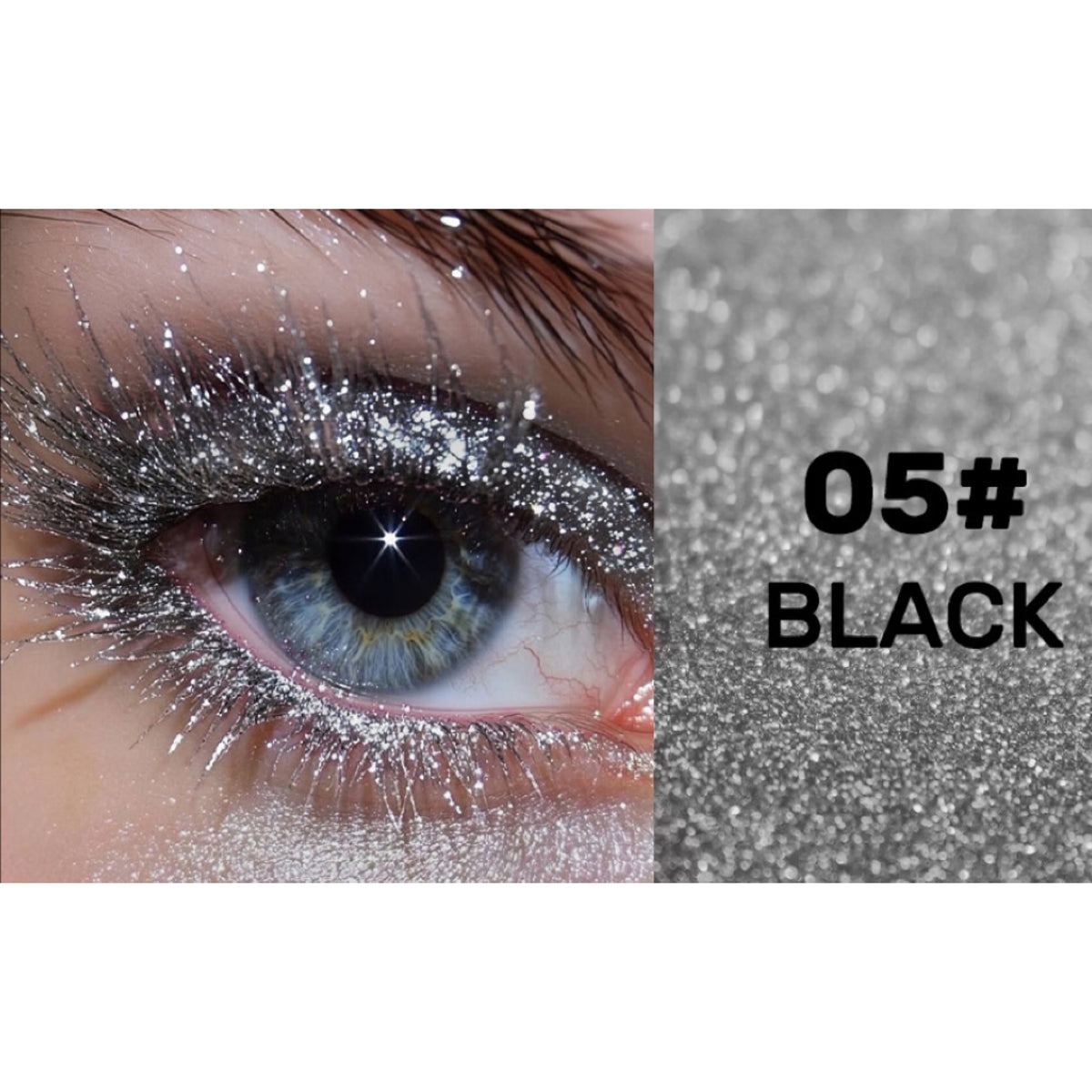 Glitzer-Mascara als Topcoat für Wimpern, wasserfest