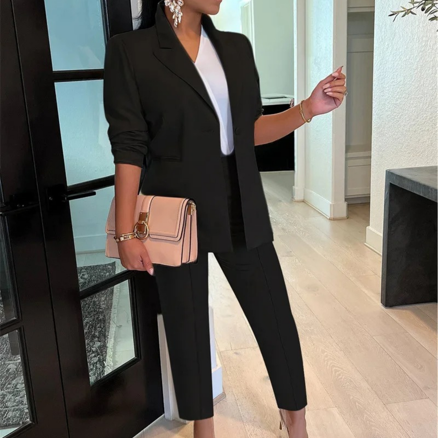 Zwergini-Mode - Schicke Herbst Bürostil Blazer und Hosen Set für Frauen
