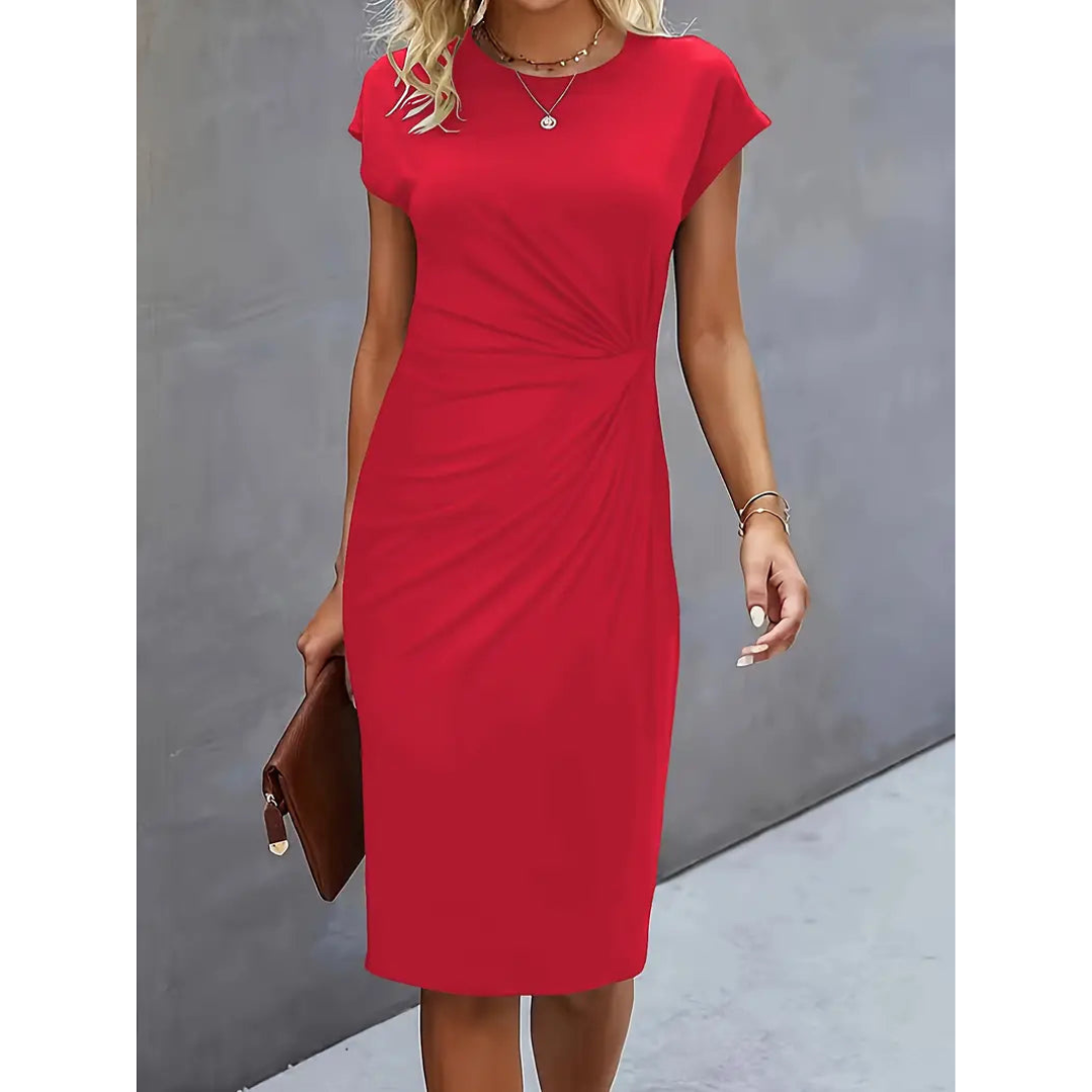 Zwergini-Mode | Damen Taillenakzent Stil Kleid Kurzärmlich