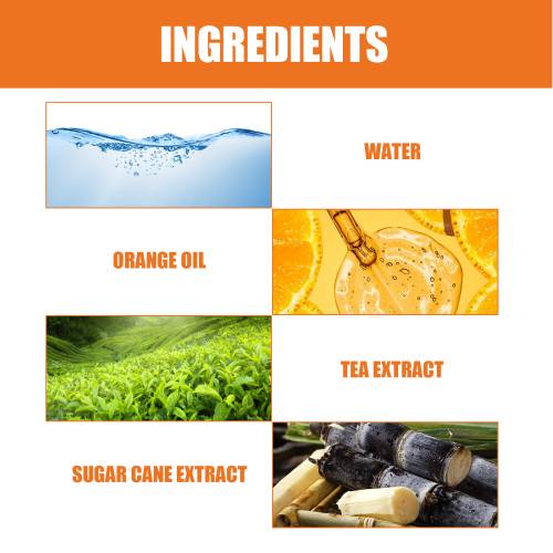 Peeling-Körperspray mit Orangenöl und Zuckerrohr