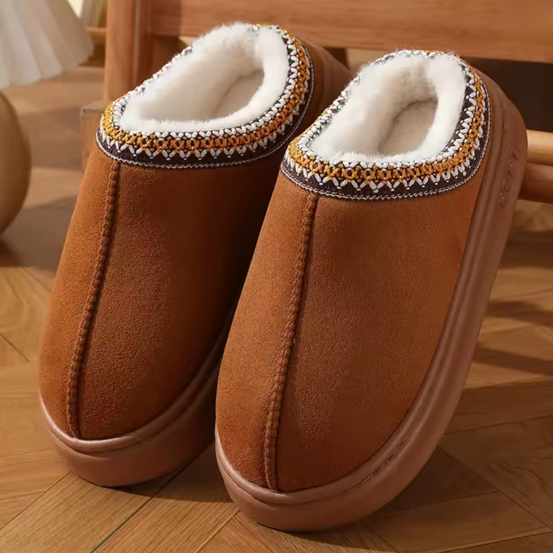 Warme wasserdichte Mules, Teddy-Futter, rutschfest, Damen, Innen & Außen