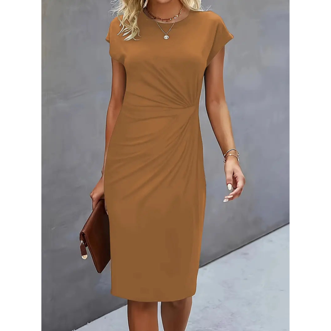 Zwergini-Mode | Damen Taillenakzent Stil Kleid Kurzärmlich