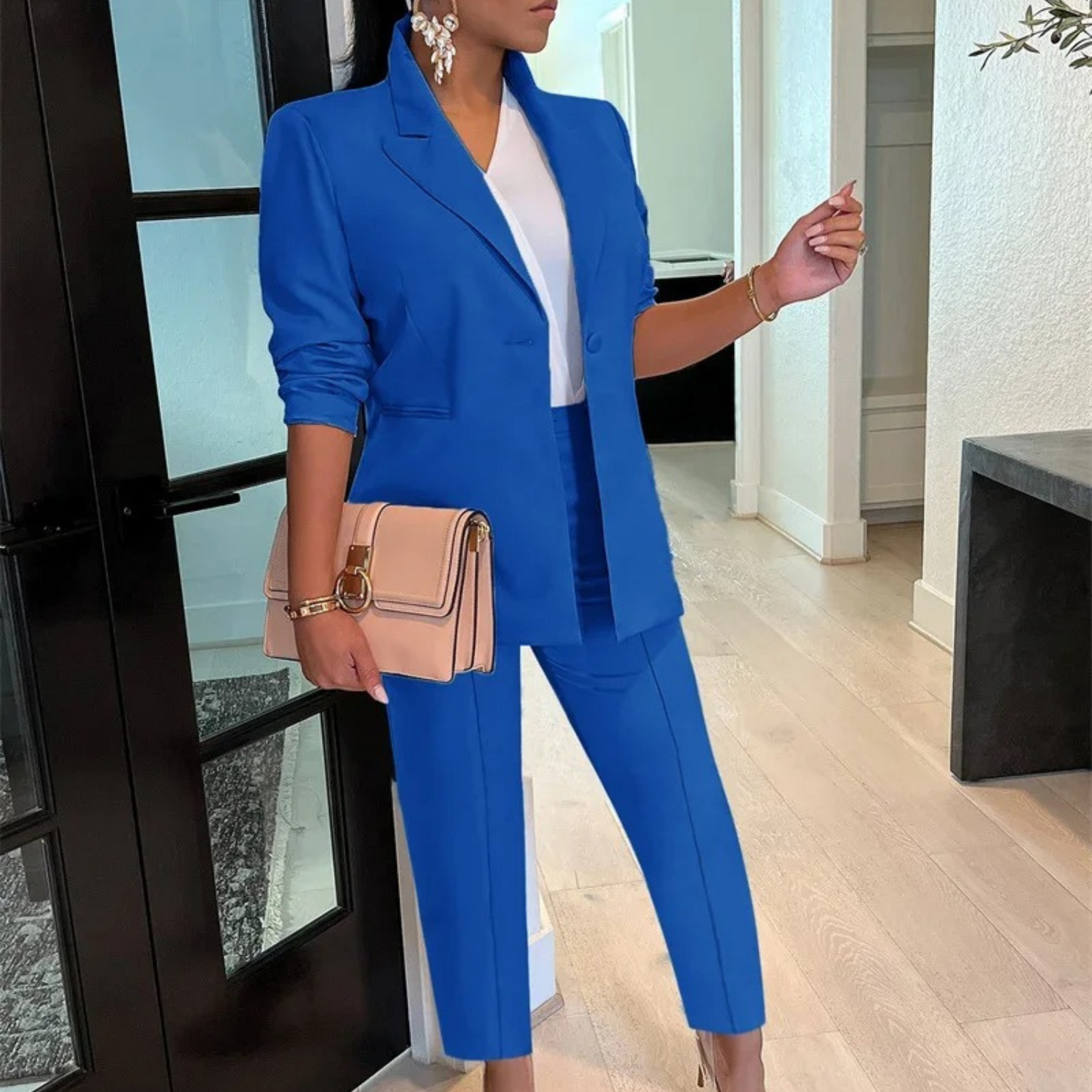 Zwergini-Mode - Schicke Herbst Bürostil Blazer und Hosen Set für Frauen