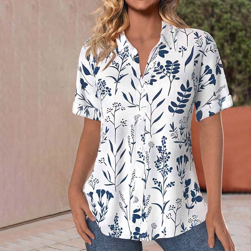 Zwergini-Mode | Freizeitbluse mit Blätterdruck