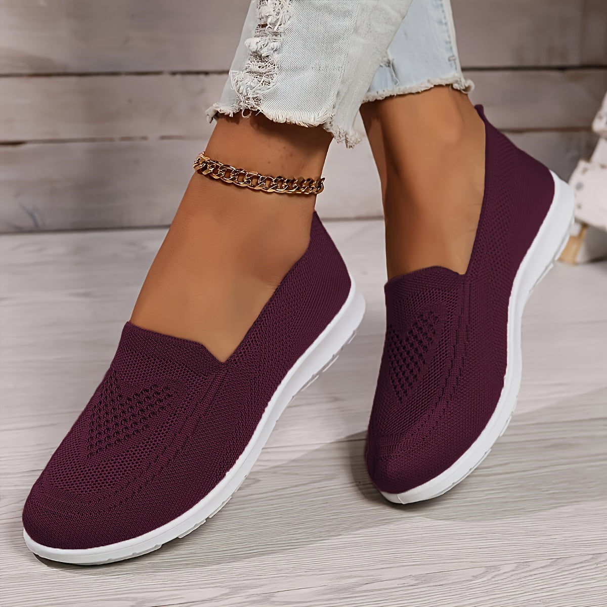 Zwergini-Mode | Einfarbige Gestrickte Sneaker Für Damen