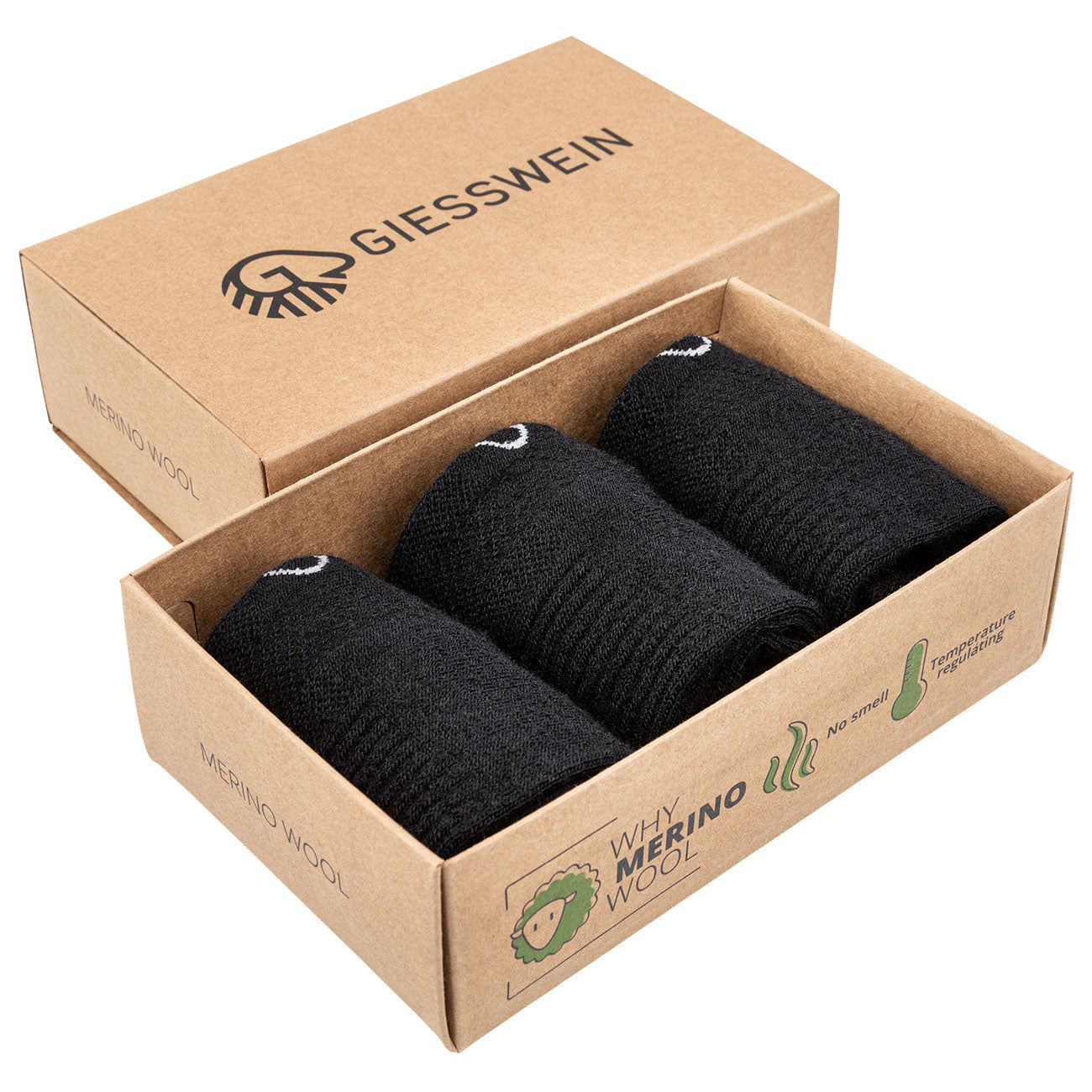 Sneaker Socken Merino Wolle (3er-Pack)