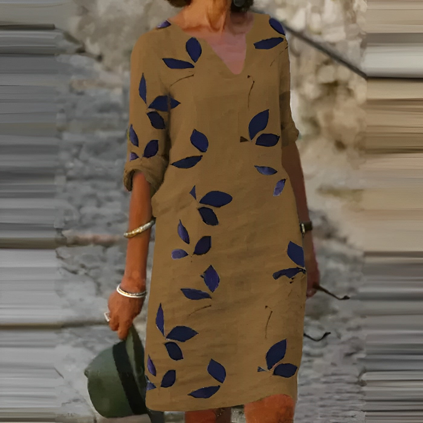 Zwergini-Mode | Atemberaubendes Damen-Sommerkleid mit Blätterdruck