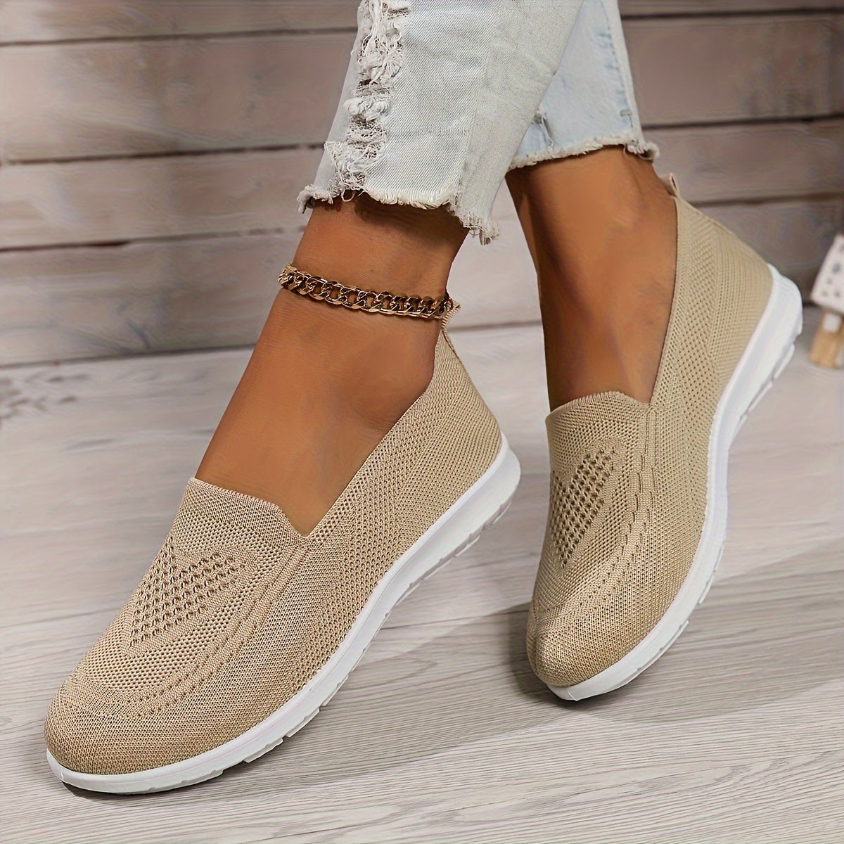 Zwergini-Mode | Einfarbige Gestrickte Sneaker Für Damen