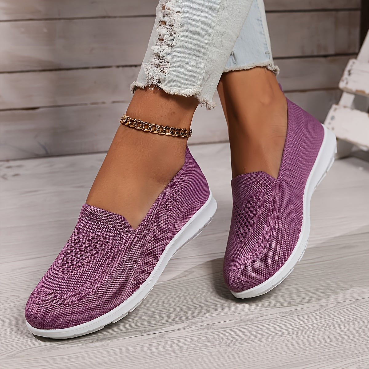 Zwergini-Mode | Einfarbige Gestrickte Sneaker Für Damen