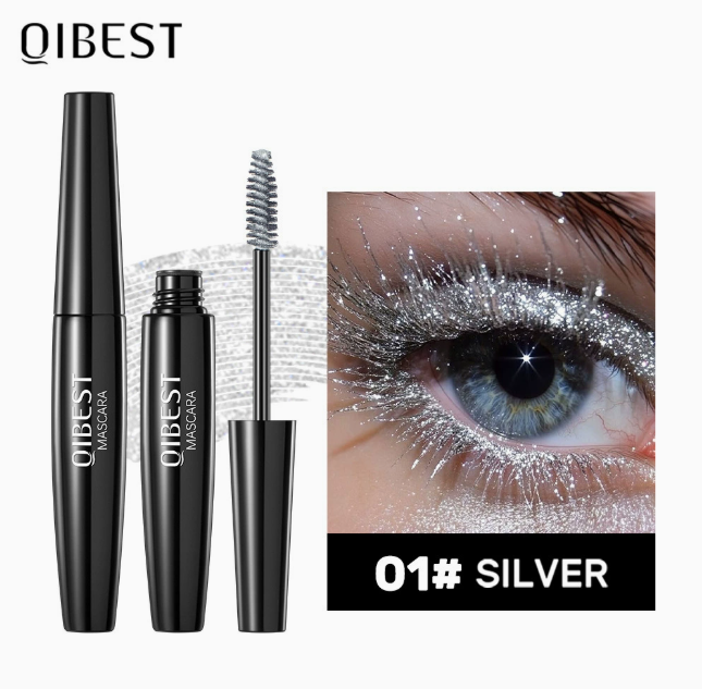 Glitzer-Mascara als Topcoat für Wimpern, wasserfest