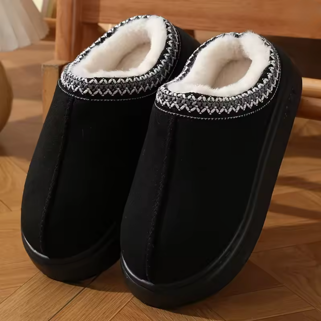 Warme wasserdichte Mules, Teddy-Futter, rutschfest, Damen, Innen & Außen