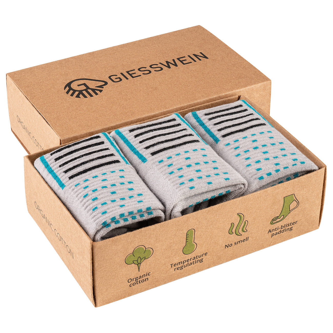 Laufsocken Bio-Baumwolle (3er-Pack)