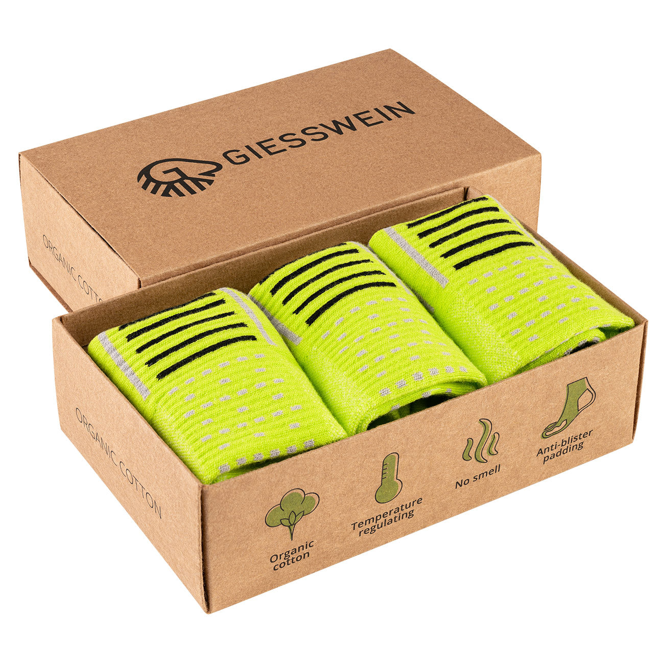 Laufsocken Bio-Baumwolle (3er-Pack)
