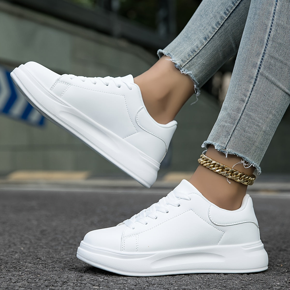 Zwergini-Mode | Damen Weiße Sneakers Casual