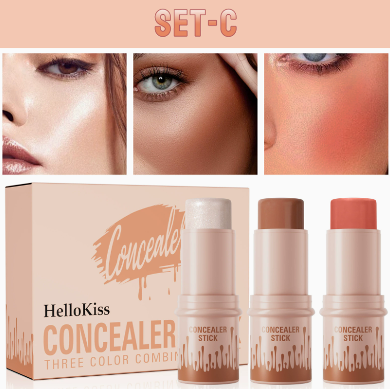 3-in-1 Kontur-Stick-Set: Highlighter, Kontur und Rouge