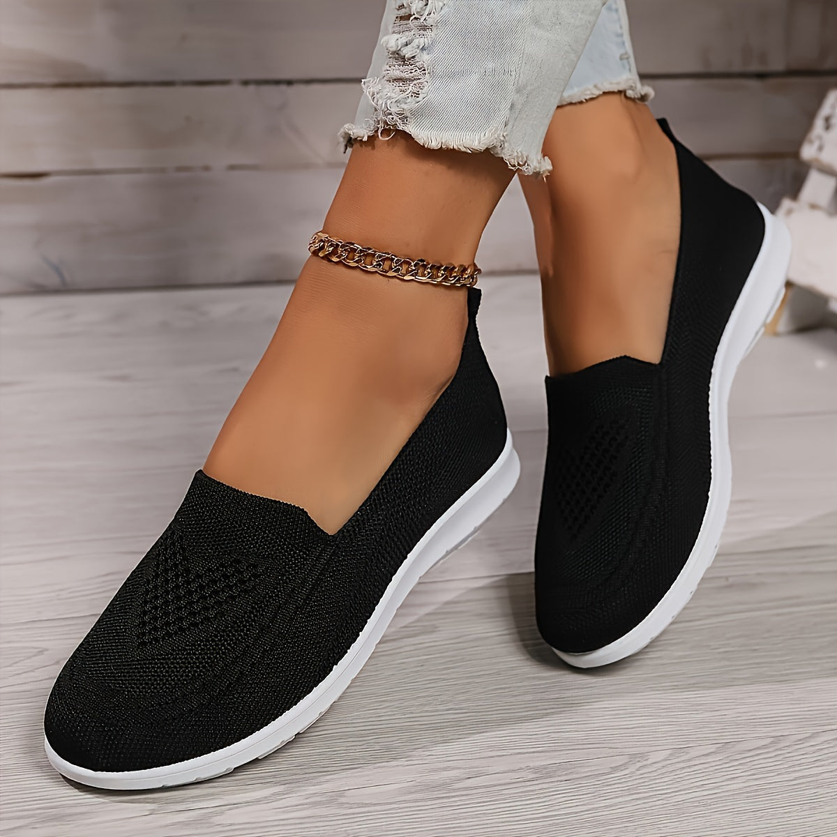 Zwergini-Mode | Einfarbige Gestrickte Sneaker Für Damen