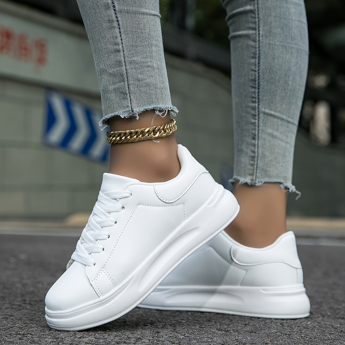 Zwergini-Mode | Damen Weiße Sneakers Casual
