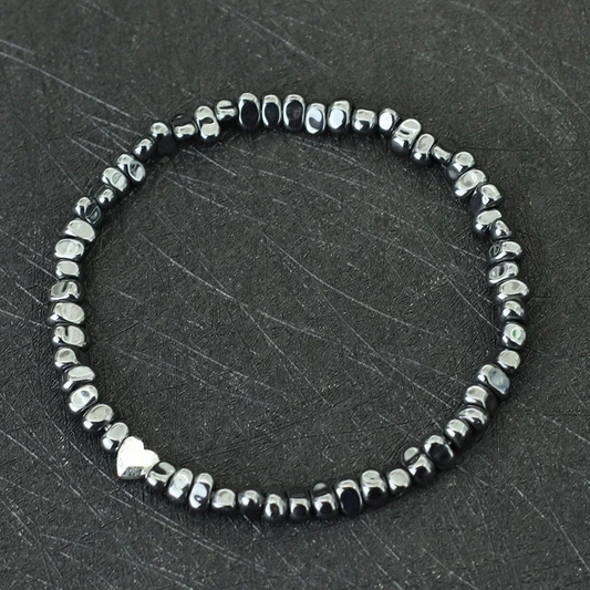 Perlenarmband Schwarz-Grau für Damen, minimalistisches Vintage-Armband