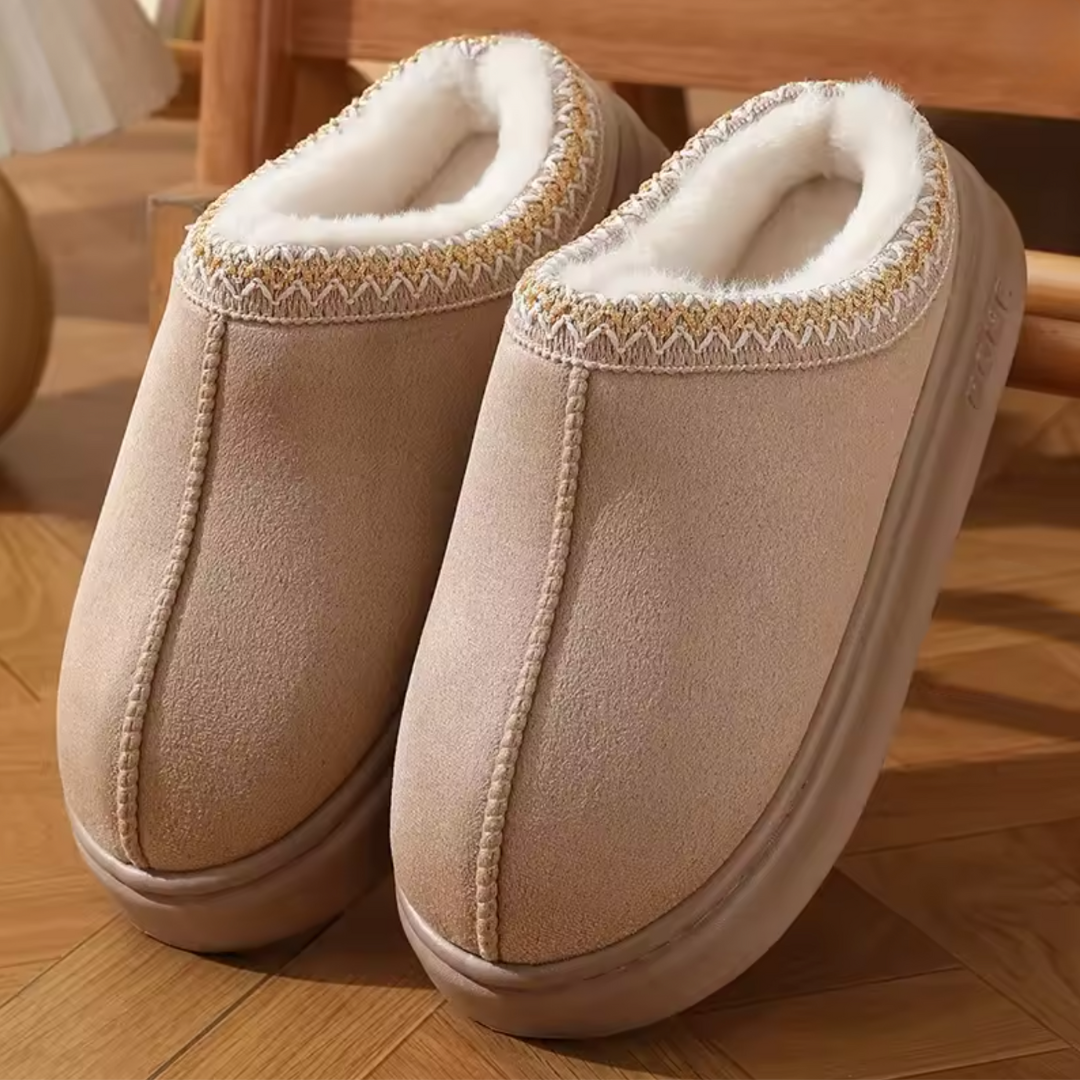 Warme wasserdichte Mules, Teddy-Futter, rutschfest, Damen, Innen & Außen
