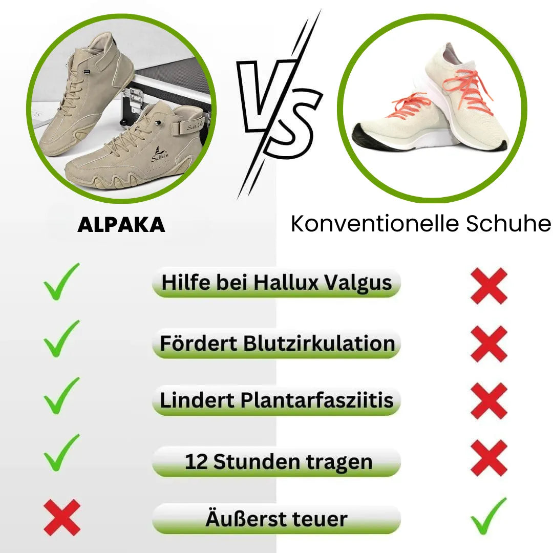 Alpaka - orthopädische, wasserdichte & rutschfeste Leder-Barfußschuhe für sicheres, gelenkschonendes Gehen für Senioren