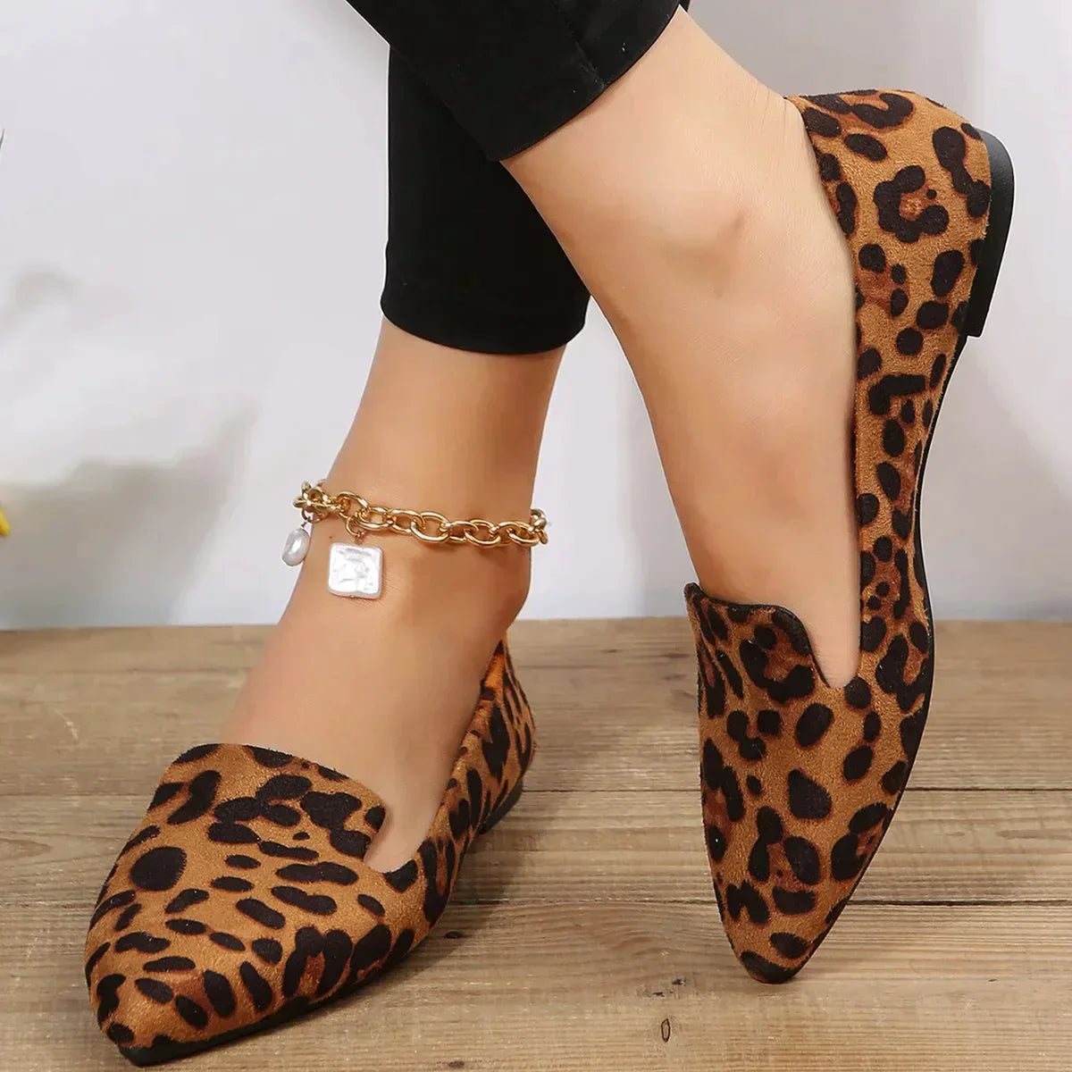 Zwergini-Mode | Orthopädische Leopard Spitze Zehen Loafers