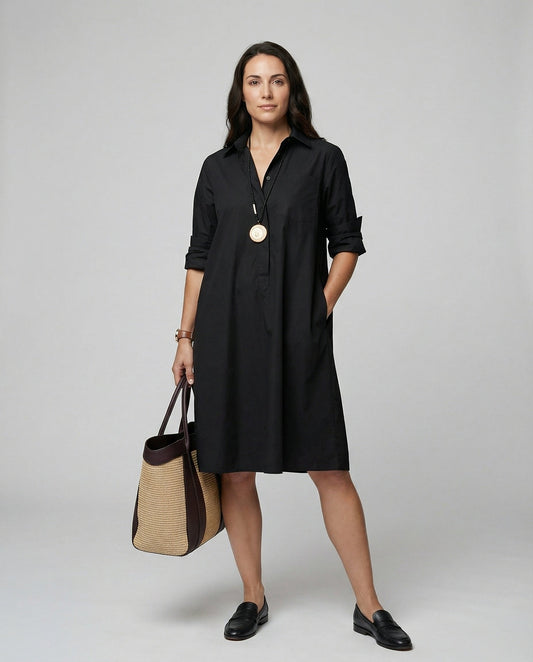 Kleid mit Eleganten langen Ärmeln.