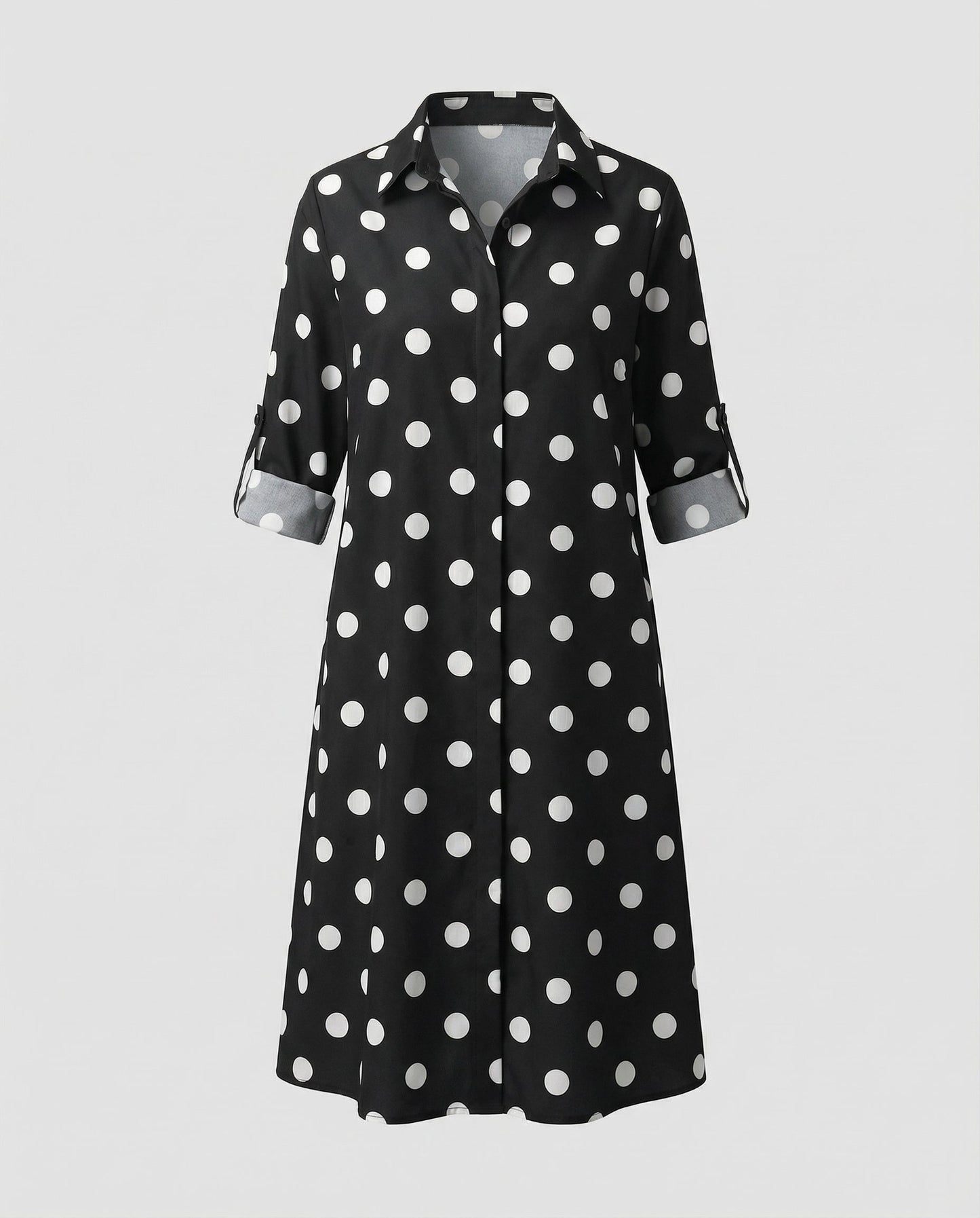 Kleid mit Eleganten langen Ärmeln.