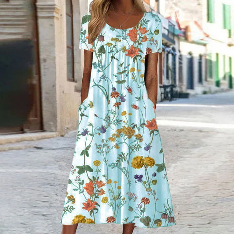 Zwergini-Mode | Florales Kleid mit Bauchabdeckung